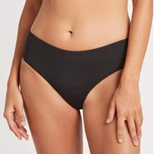 Sea Level Women's Black Essentials Mid Rise Swim Bikini Bottom Size 8